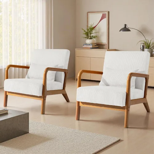 Vista 6 de Silla decorativa, sillón moderno de mediados de siglo con almohada, sofá tapizado, silla auxiliar de lectura para sala de estar y dormitorio A