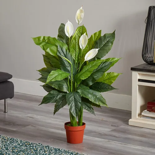 Vista 8 de Nearly Natural Planta artificial Spathiphyllum Peace Lily Real Touch de 42