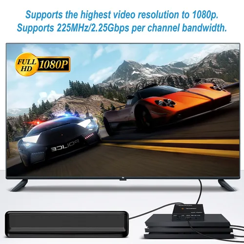 Vista 4 de J-Tech Digital Premium Quality 1080P HDMI a HDMI + Audio (SPDIF + RCA estéreo) Convertidor y extractor de audio (JTDAT5CH)