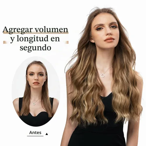 Vista 6 de SARLA Extensión de Cabello con Alambre Invisible con 3 Clips Pieza de Cabello Sintética Corta de Ondas de Playa Diadema Transparente Ajustable