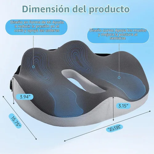 Vista 4 de VUSIGN Cojín de asiento extragrande para conductores de camiones y automóviles, cojín de asiento de espuma viscoelástica para conducción prolongada