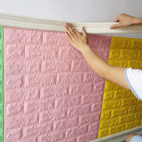Vista 2 de Adhesivo multifuncional de espuma anticolisión para pared, paneles de pared 3D, despegar y pegar, papel tapiz para sala de estar, dormitorio