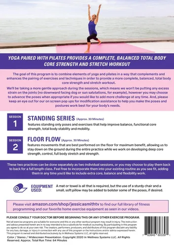 Vista 2 de Gentle Yoga Plus Pilates DVD Abs Core Flexibility Balance Two Total Body At Home Workouts with Jessica Smith
