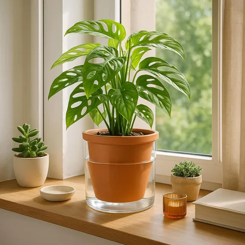 Vista 102 de D'vine Dev - Maceta de terracota negra con riego automático, 4 pulgadas, 37-X-A-3