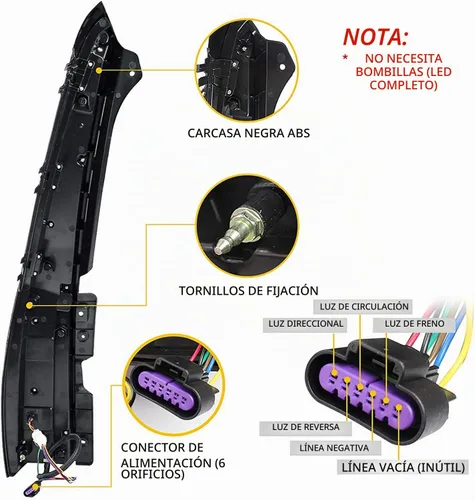 Vista 7 de Ensamble de luces traseras con pantalla LED VLAND para Cadillac Escalade SUV de 3ª generación 2007 2008 2009 2010 2011 2012 2013 2014