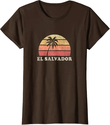 Vista 22 de El Salvador Vintage 70s Retro Throwback Design Camiseta, Azul