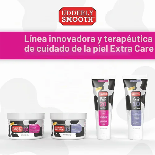 Vista 11 de Udderly Smooth Extra Care Crema hidratante profunda para manos/cuerpo con 20% de urea, sin perfume, 8 onzas