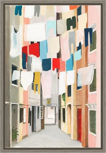 Vista 8 de Amanti Art Framed Canvas Wall Art 23x16 Laundry Day I by Grace Popp, Framed Wall Art Canvas, Architecture Artwork, Traditional Decor, Medium Poster