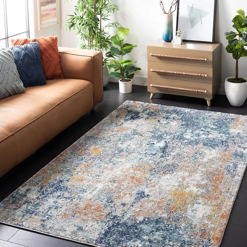 Vista 30 de SAFAVIEH Aston Collection - Alfombra decorativa, 2 x 5 pies, gris claro y gris, diseño abstracto moderno, no desprende pelusa y de fácil cuidado