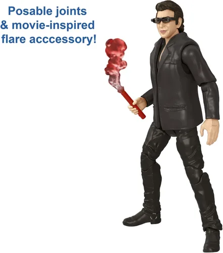 Vista 3 de Mattel Mundo Jurásico Juguetes Jurassic Park Colección Hammond Figura de Acción Dr. Ian Malcolm con Brazos Intercambiables y Accesorio, Regalo