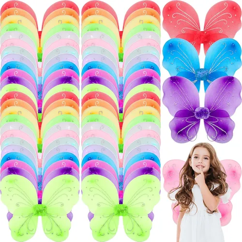 Vista 15 de Chivao Fairy Wings Butterfly Girl Halloween Costume