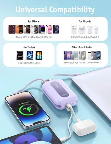 Vista 6 de RORRY CharmGo Portable Charger 20000mAh 30W Power Bank 4 in 1 Battery Pack