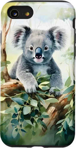 Vista 18 de Adorable Koala in a Tree Watercolor Case for iPhone 17