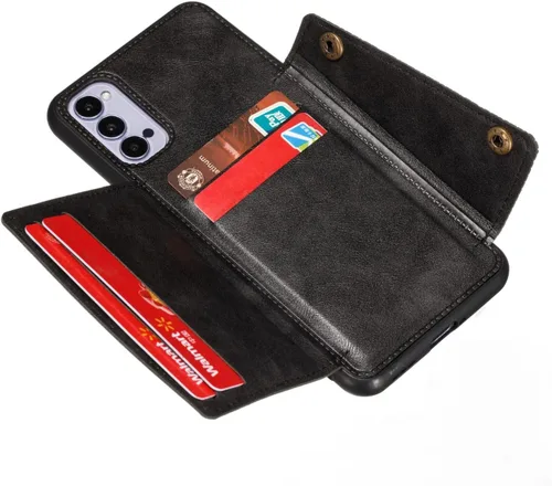 Vista 3 de Funda para Realme 7 Pro RMX2170, con ranura para tarjeta, color negro