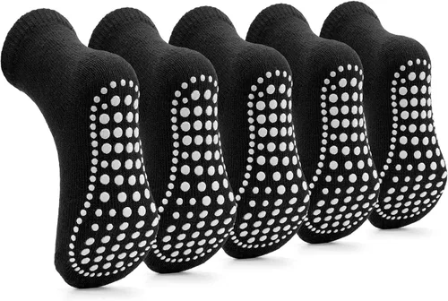 Vista 12 de Sosenfer Calcetines antideslizantes para niños pequeños con pinzas, 5-10 pares de calcetines antideslizantes para bebés de 1 a 7 años, hechos
