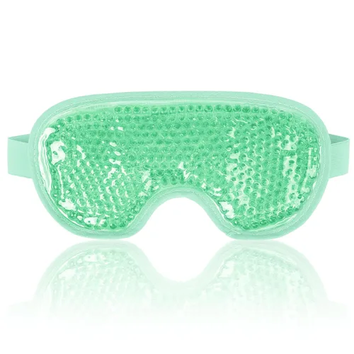 Vista 9 de NEWGO Mascarilla refrescante para ojos hinchados, máscara de ojos fríos para ojos para después de cirugía de ojos, alivio del estrés tensional, Azul