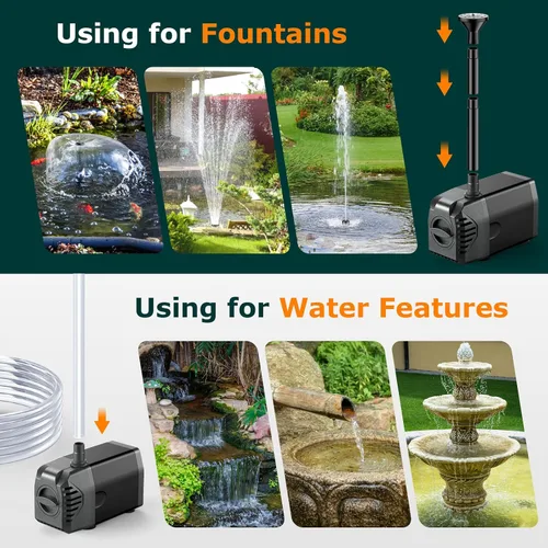 Vista 9 de POPOSOAP Filtro solar para estanque con bomba de fuente, bomba de agua de 20 W y filtros de estanque para estanques al aire libre, pecera, jardín