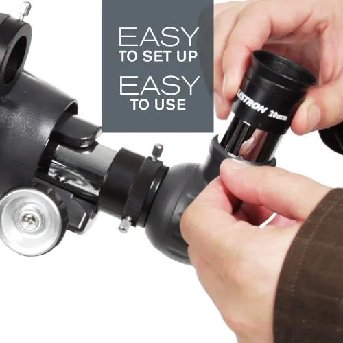 Vista 4 de Celestron – Telescopio AstroMaster 70AZ – Telescopio refractor – Óptica de vidrio totalmente recubierta – Trípode de altura ajustable – Paquete