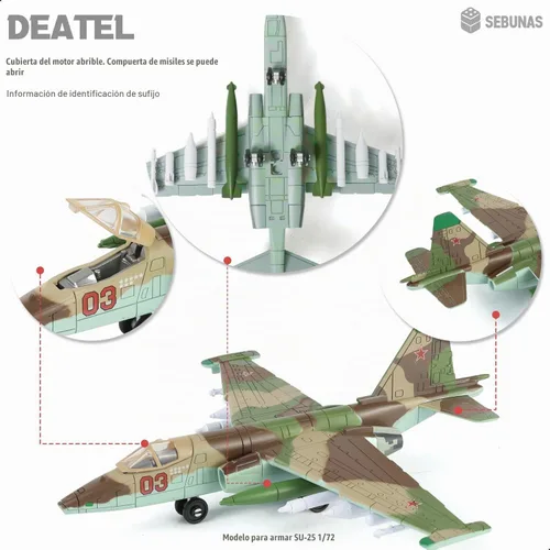 Vista 3 de SEBUNAS 1:72 Escala SU-25 Frogfoot Kit de modelo de montaje rápido de 06.SU-25S