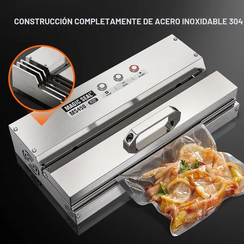 Vista 2 de MAGIC SEAL Sellador al vacío comercial de 16 pulgadas, máquina de envasado al vacío automática construida de acero inoxidable 304