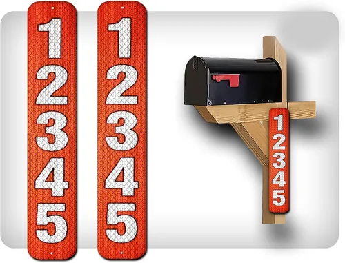 Vista 9 de Curb N Sign - Placas de números para buzón – 3 x 10 pulgadas hechas de aluminio reflectante de alta calidad – Números de buzón súper reflectantes