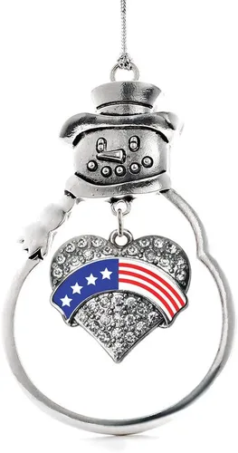 Vista 37 de Colgante de plata con diseño de Detroit con forma de corazón y muñeco de nieve con circonitas cúbicas