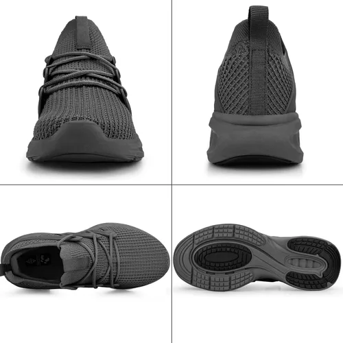 Vista 6 de Pujcs Zapatos antideslizantes para hombre, para caminar, trotar, entrenamiento, fitness, ligeros, transpirables, para gimnasio, atletismo, tenis