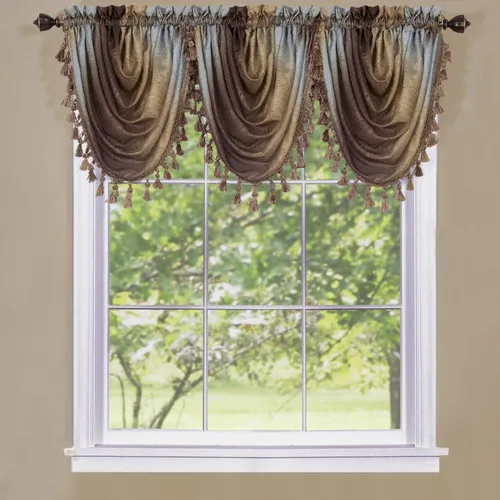 Vista 3 de Designer Home - Cortinas degradadas para ventana, modernos paneles semitransparentes para ventana, tratamiento de ventana para sala de estar, Marrón