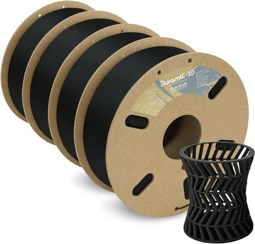 Vista 8 de DURAMIC 3D PLA Plus - Filamento de ácido poliláctico de 0.068 pulgadas para impresora 3D, color negro de 2.2 libras, 8 veces más resistente, carrete