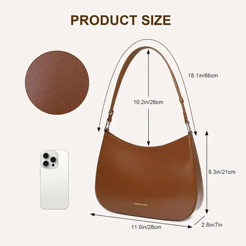 Vista 4 de Bolsos de hombro de cuero para mujer, bonitos monederos de moda para el día a día, bolsos pequeños para mujer con cierre magnético