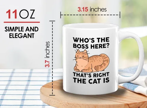 Vista 53 de Taza de café para amantes de los gatos, 11 onzas, color negro, piel de gato Is How I Accessorize, divertido dueño de gatos, gatito, mascota, gato