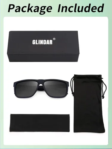 Vista 7 de GLINDAR Gafas de sol polarizadas retro para hombres y mujeres, gafas de conducción cuadradas