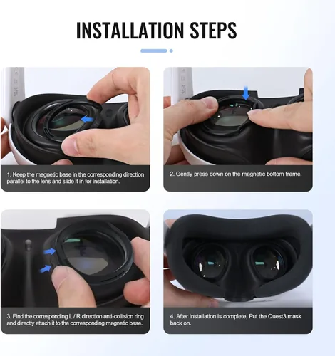 Vista 6 de Hibloks Glasses Spacer for Meta/Oculus Quest 3, Prevent Myopia Glasses and VR Lenses from Scratching Each Other. VR Lens Protection Accessories with