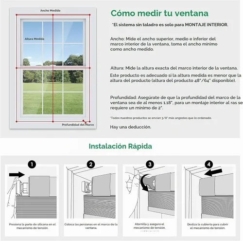 Vista 6 de LazBlinds - Persianas celulares sin cordón, instalación sin herramientas ni perforaciones, opacas para bloqueo de luz y aislamiento térmico