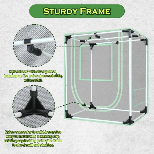 Vista 7 de Tienda de cultivo pequeña para plantas de interior de 18 x 30 x 36 pulgadas, tiendas de cultivo hidropónico Mylar para interiores, sala de cultivo