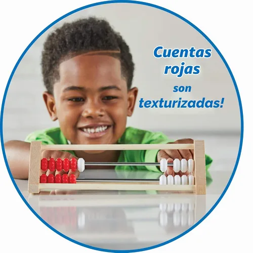 Vista 3 de hand2mind Rekenrek sensorial de madera de 20 cuentas, juego de 1