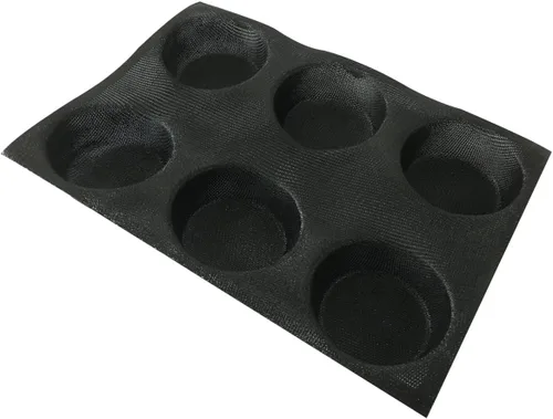 Vista 9 de Bluedrop Moldes perforados de la panadería de la forma redonda de la bandeja del pan de la forma del pan del bollo del silicón