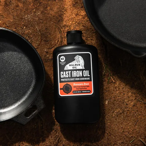 Vista 5 de WALRUS OIL - Aceite de hierro fundido, aceite de cártamo de alto punto de humo para condimentos, mantenimiento de hierro fundido. 100% natural