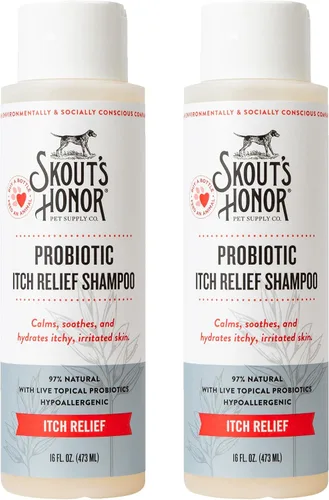 Vista 10 de SKOUT'S HONOR Champú probiótico para aliviar la picazón para perros, 16 oz Champú para aliviar la picazón