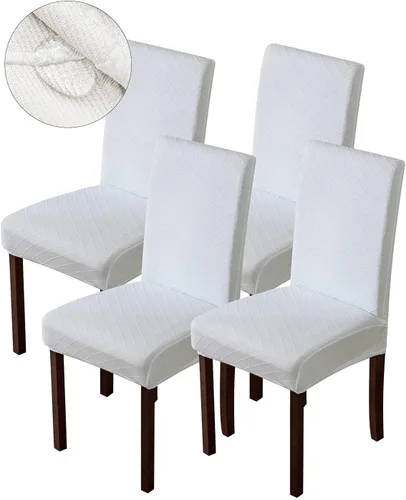 Vista 21 de Genina Fundas impermeables para sillas de comedor, fundas para sillas Parsons de cocina, fundas para sillas Parsons (beige, 2 piezas)