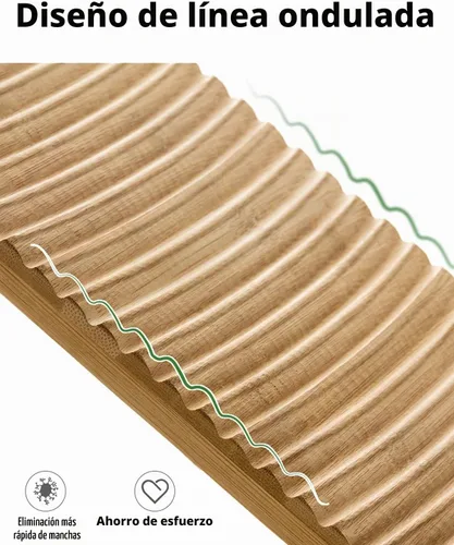 Vista 4 de SeptCity - Tabla de lavado para ropa, lavadora de manos antigua para mujer, madera duradera, antideslizante, bambú, herramientas para el hogar