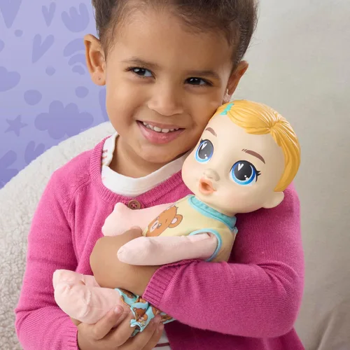 Vista 5 de Baby Alive Beary Soft Snuggles Baby Doll, pelo rubio (exclusivo de Amazon)