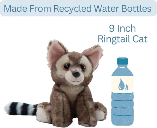 Vista 6 de The Petting Zoo Ringtail - Peluche de gato, regalos para niños, animales salvajes de la vida silvestre, juguete de peluche lémur de 9 pulgadas