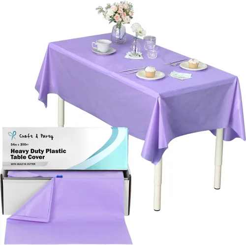 Vista 37 de Rollo de plástico para cubierta de mesa color verde manzana, 40 pulgadas x 100 pies, rollo de plástico resistente para cubierta de mesa de banquetes