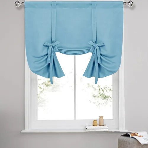 Vista 31 de DWCN Cortinas Opacas - Persiana Enrollable con Lazos para Ventana, Aislamiento Térmico, Oscurecimiento de Habitación, Cortinas con Bolsillo