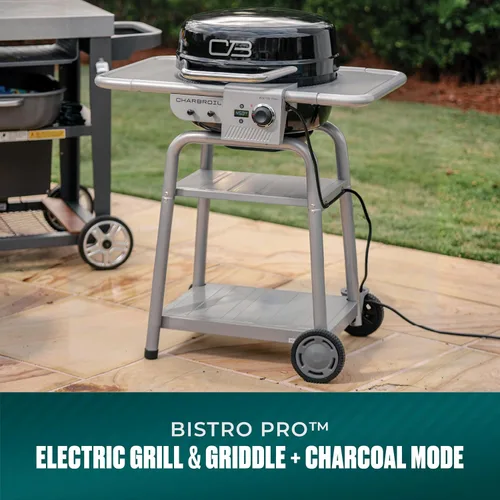 Vista 2 de Parrilla eléctrica y plancha Bistro Pro + modo carbón, negra - 25302145