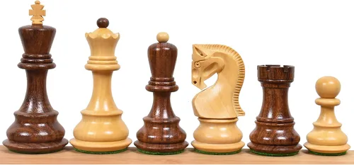 Vista 11 de Royal Chess Mall - Juego de Ajedrez Zagreb Ruso 59' de 3.9" - Solo piezas de ajedrez - Brote doble ponderado de madera de rosa