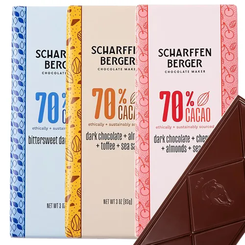 Vista 15 de Scharffen Berger Barra de Chocolate (3 onzas, paquete de 6) – Barra de chocolate negro semidulce, 62% de cacao, sin gluten, barras de chocolate