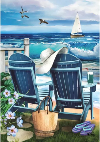 Vista 9 de Briarwood Lane Bandera de jardín de 12 x 18 para playa al aire libre, verano, bandera de jardín para exteriores