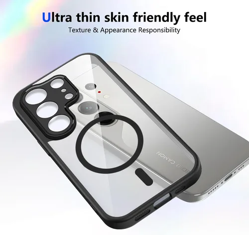 Vista 59 de Funda magnética transparente compatible con Xiaomi 17T, color negro 2 en 1 PC + TPU cubierta de teléfono a prueba de golpes, carcasa protectora
